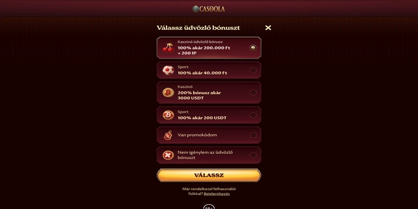 Casoola Casino registration flow on mobile