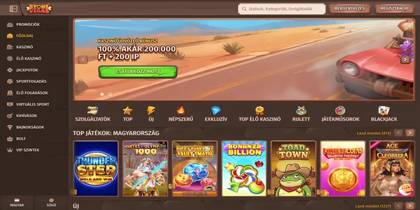 StoneVegas Casino mobile home screen